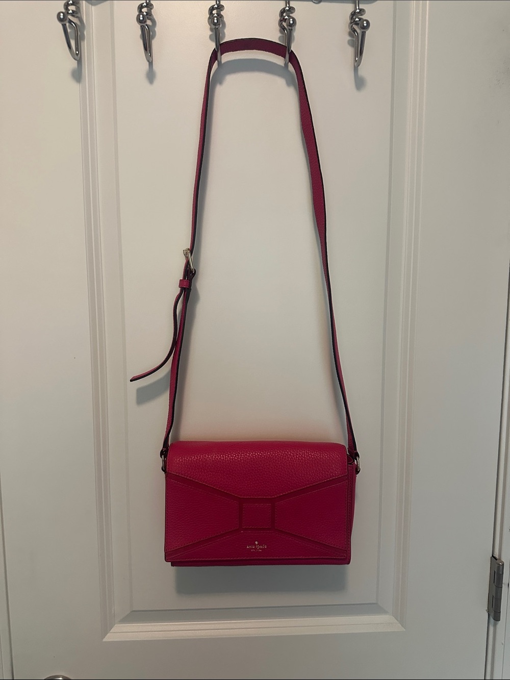 Kate Spade Vanderbilt Place Hanni Pink Leather Bow Crossbody Bag
